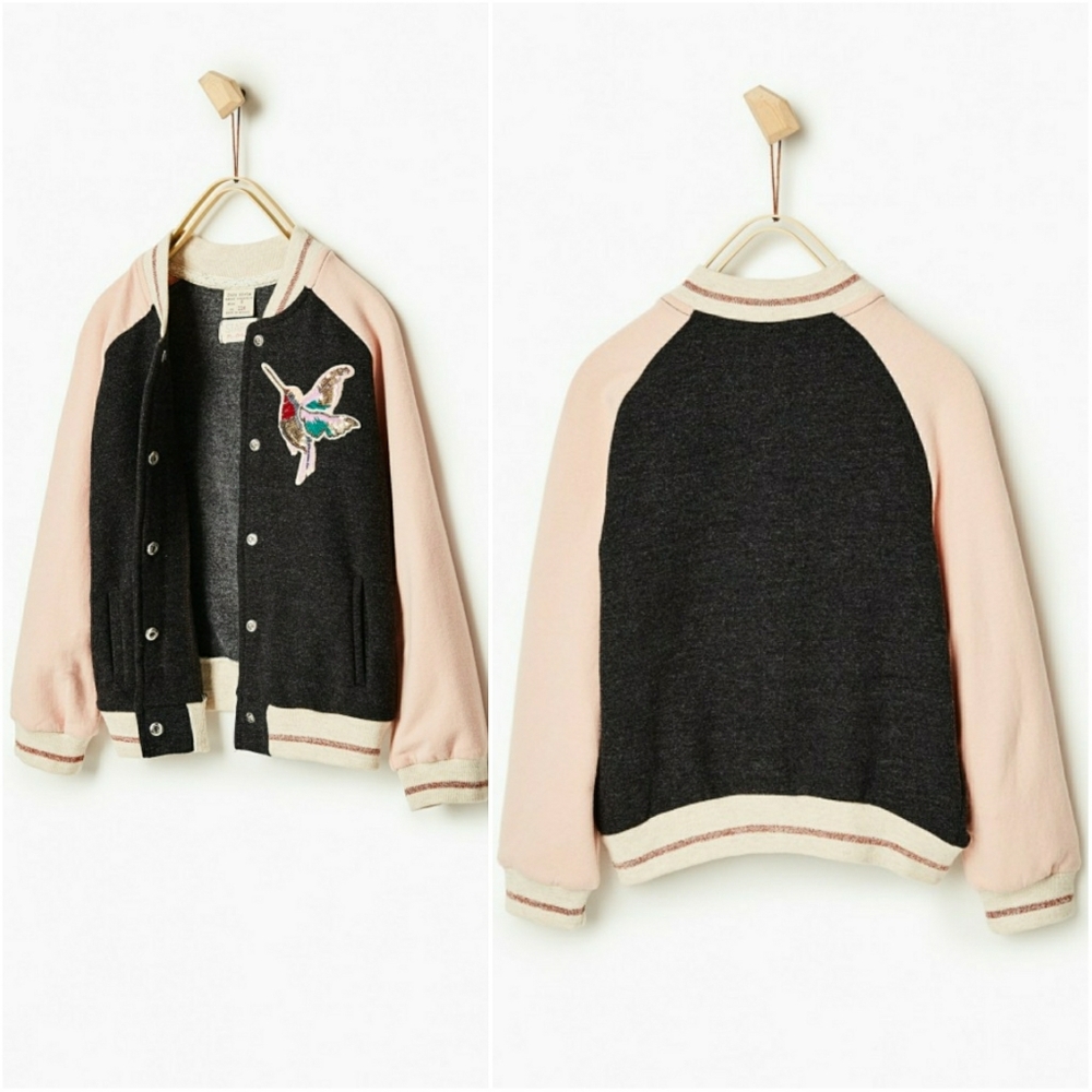 ZARA  // girls sequin hummingbird varsity style - Picture 6 of 11